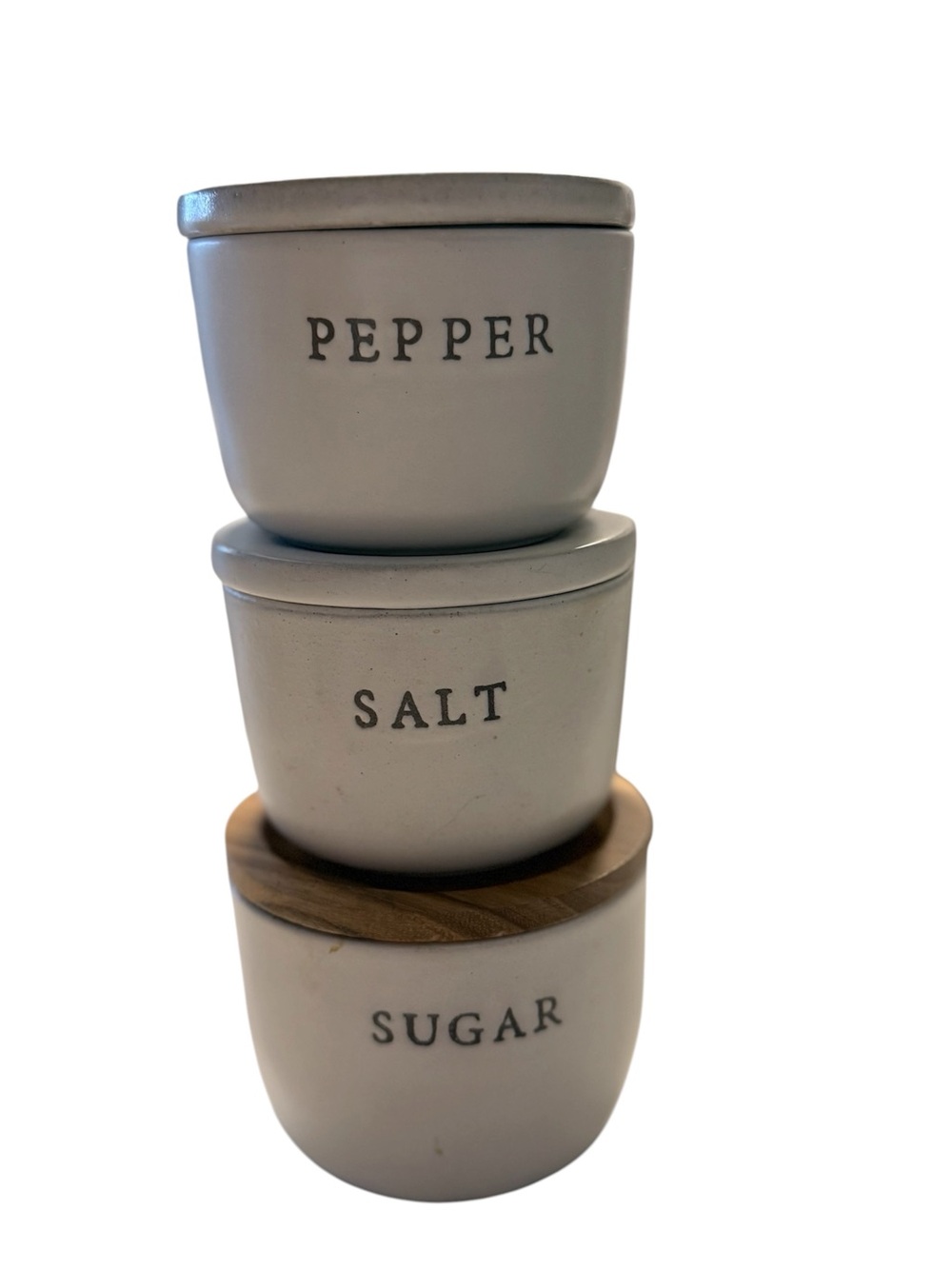 Hearth & Hand w/ Magnolia Stoneware Stackable Canisters, set of 3